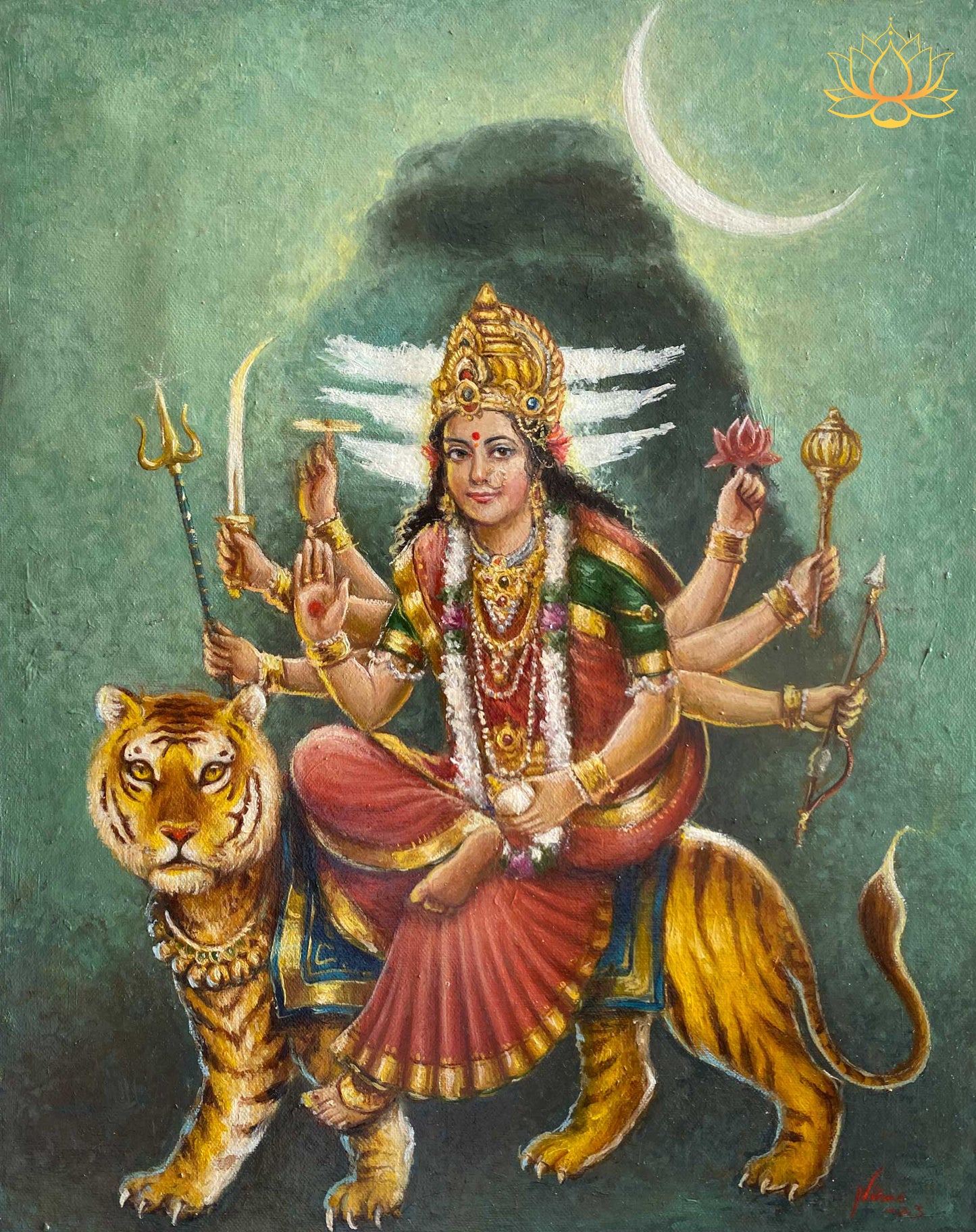 Aadishakti Mata Shivshakti | Oil Painting | 11" x 15"