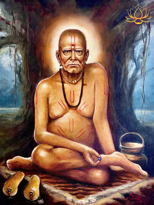 Swami Meditating under a tree | Oil Painting | 18" x 24"