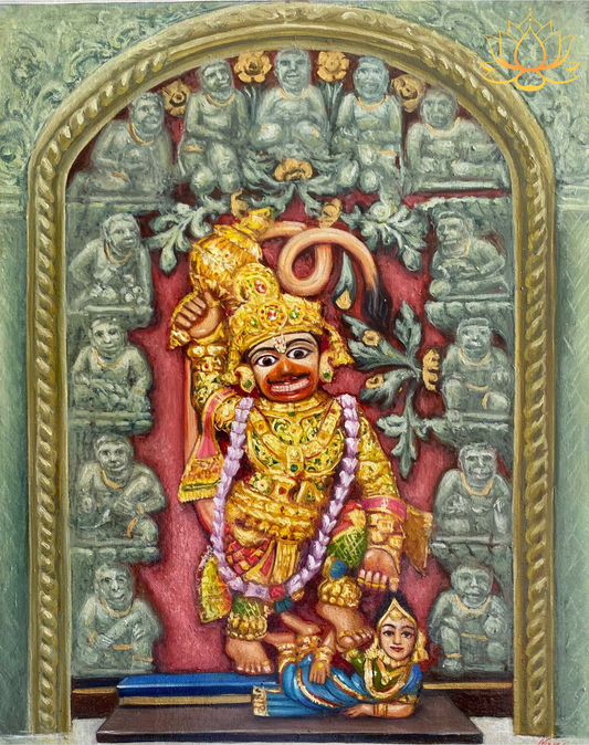 Sarangpur Lord Hanuman | Oil Painting | 11" x 15"