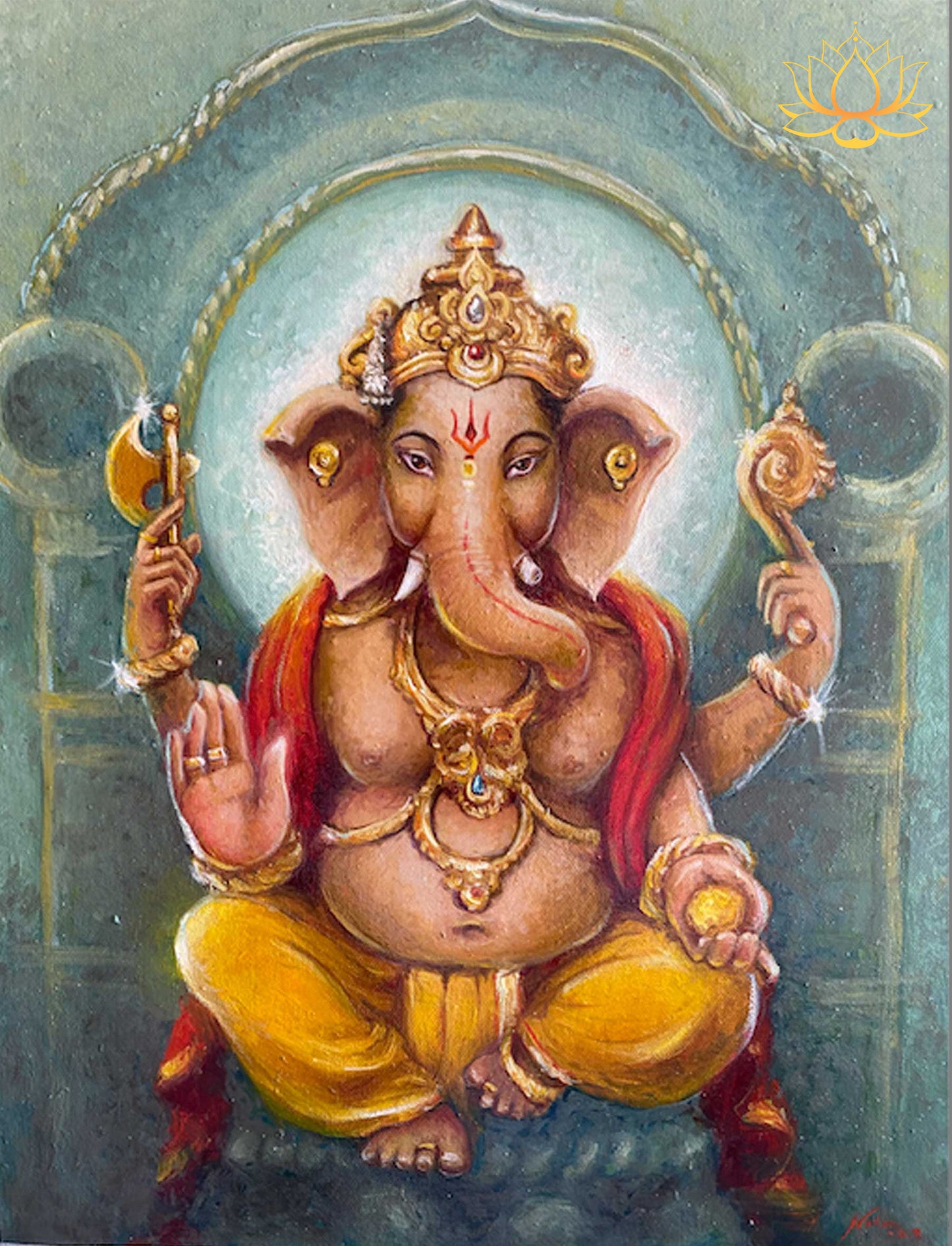 Lord Ganesha | Oil Painting | 11" x 15"