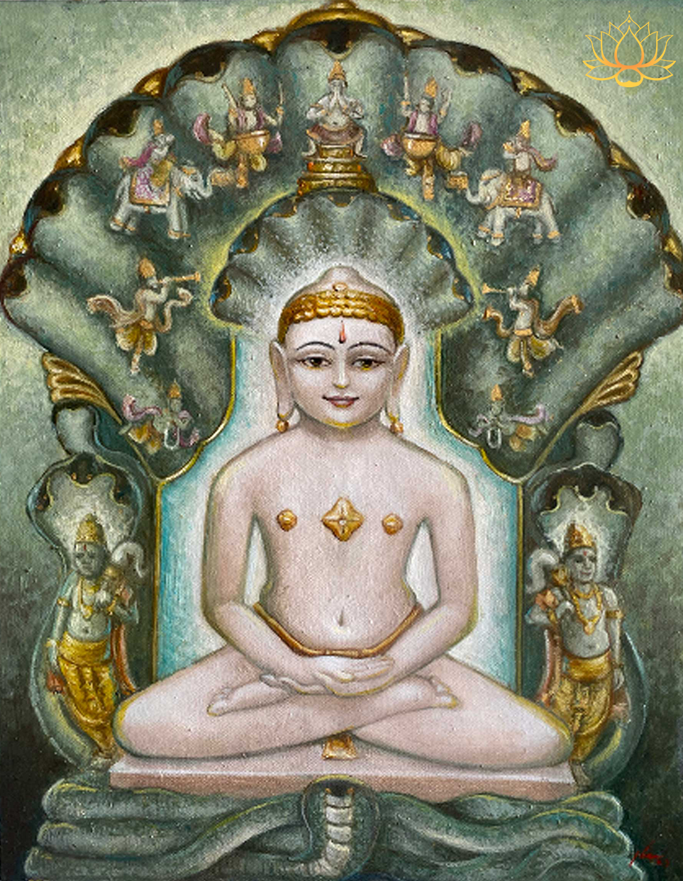 Shri Godi Parshwanath | Oil Painting | 11" x 15"