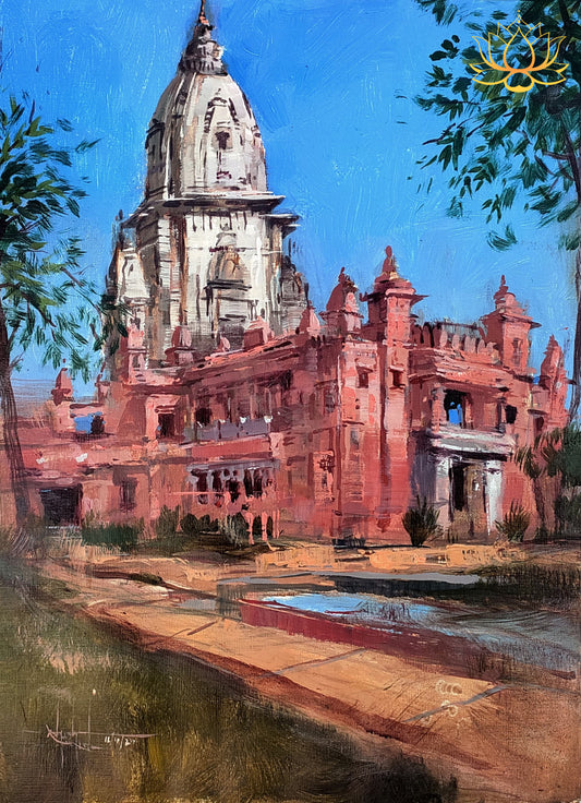 Stunning Architectural Painting of Temple in India | Acrylic Painting | 11"x 16"